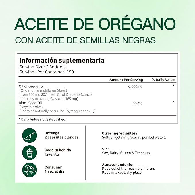 CÁPSULAS BLANDAS DE ACEITE DE ORÉGANO